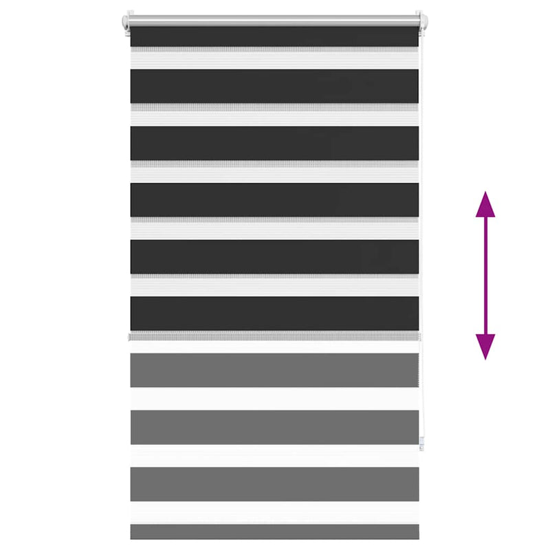 vidaXL Tenda a rullo zebra 90,9x150 cm Tessuto Larghezza 86,7 cm nero - Image 4 of 12