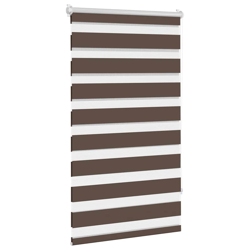 vidaXL Tenda a rullo zebrata 100% Poliestere 80x150 cm Caffè - Image 9 of 36