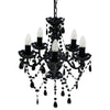 vidaXL Lampadario in Cristallo Artificiale 5 Lampadine 38 x 45 cm Nero - Image 2 of 6