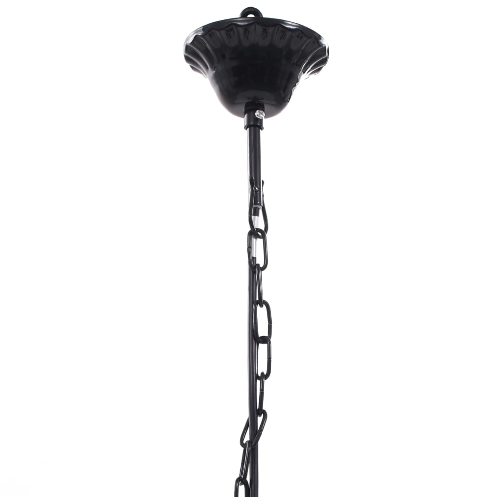 vidaXL Lampadario in Cristallo Artificiale 5 Lampadine 38 x 45 cm Nero - Image 5 of 6