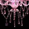 vidaXL Lampadario 5 Lampadine in Cristallo Artificiale D38cm H40cm Rosa - Image 3 of 7