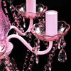 vidaXL Lampadario 5 Lampadine in Cristallo Artificiale D38cm H40cm Rosa - Image 4 of 7