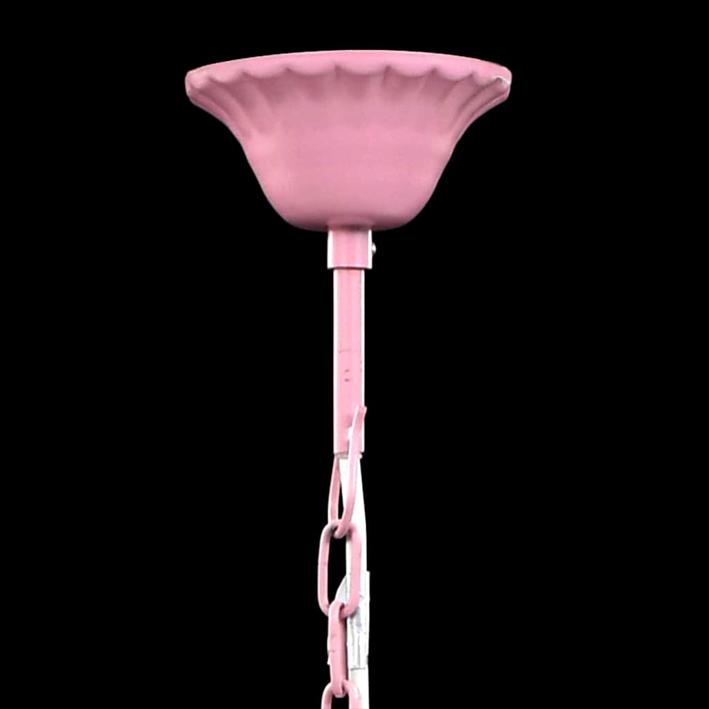 vidaXL Lampadario 5 Lampadine in Cristallo Artificiale D38cm H40cm Rosa - Image 6 of 7