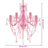 vidaXL Lampadario 5 Lampadine in Cristallo Artificiale D38cm H40cm Rosa - Image 7 of 7