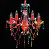 Lampadario di Design Multicolore in Cristallo Artificiale a 5 Luci - Image 2 of 7
