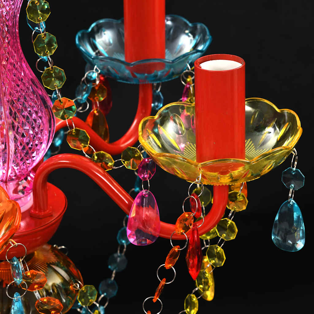 Lampadario di Design Multicolore in Cristallo Artificiale a 5 Luci - Image 3 of 7