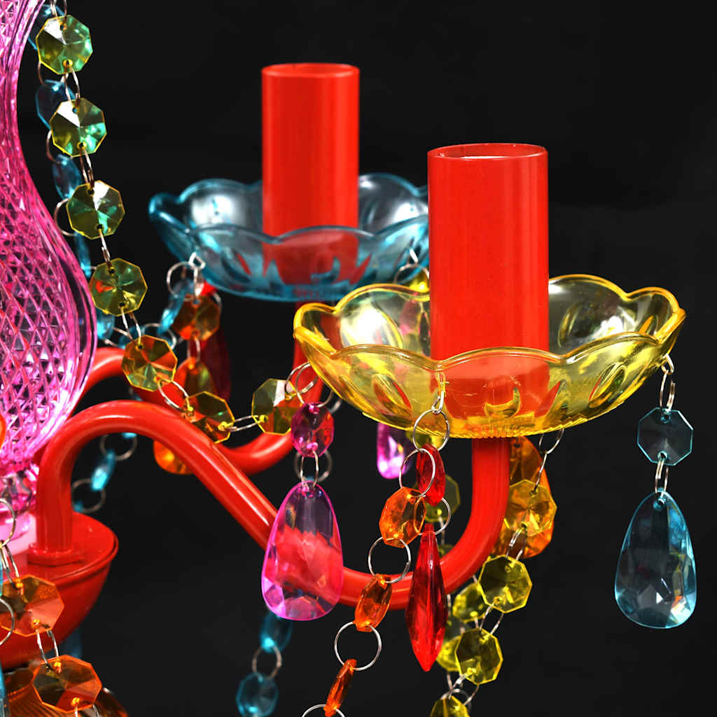 Lampadario di Design Multicolore in Cristallo Artificiale a 5 Luci - Image 4 of 7