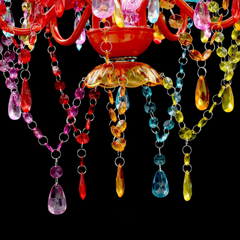 Lampadario di Design Multicolore in Cristallo Artificiale a 5 Luci - Image 5 of 7