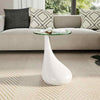 vidaXL Tavolino da Salotto con Ripiano Ovale in Vetro Bianco Lucido - Image 3 of 6