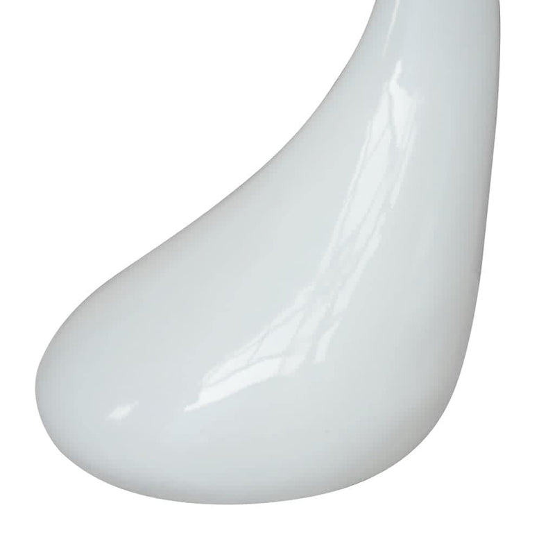 vidaXL Tavolino da Salotto con Ripiano Ovale in Vetro Bianco Lucido - Image 4 of 6