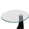 Set 2 Tavolini da Salotto Rotondi con Piano in Vetro e Base Nero Lucido - Image 4 of 5