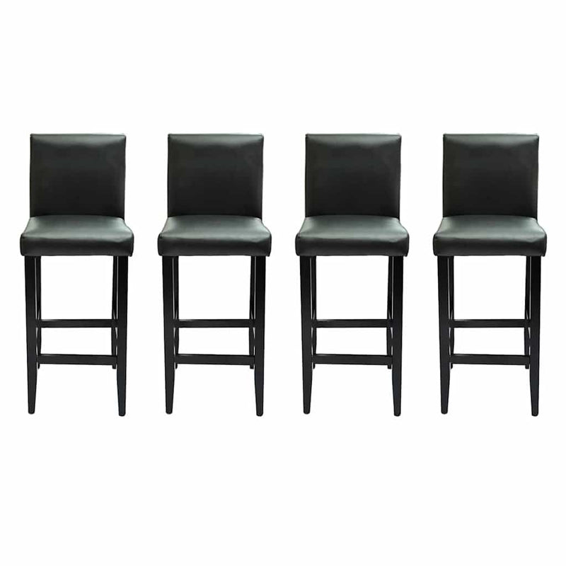 vidaXL Bar Stools 4 pcs Black Faux Leather - Image 5 of 13