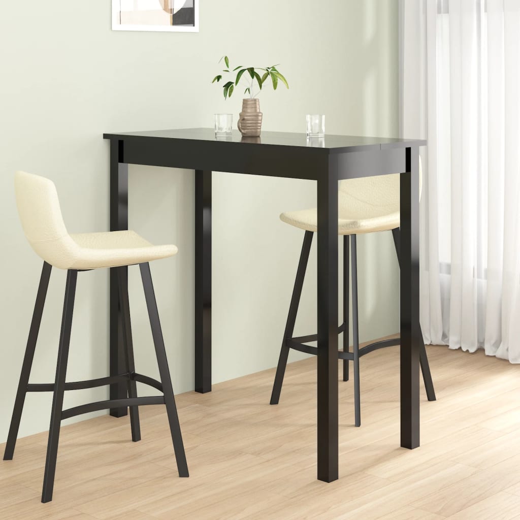 vidaXL Tavolo da Bar in MDF Nero 115x55x107 cm - Image 1 of 5