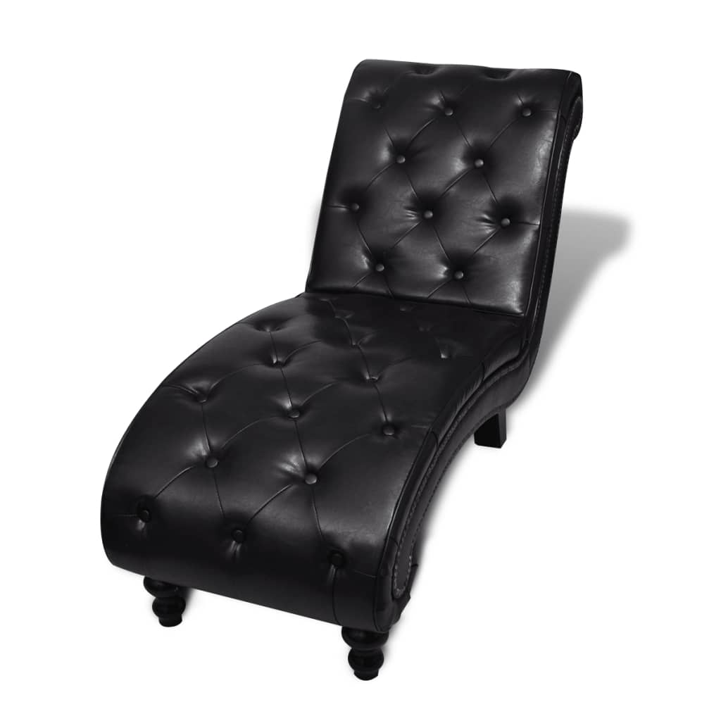vidaXL Faux Leather Chaise Lounge, 145 x 52 x 77 cm, Brown, 110 kg Capacity - Image 2 of 5