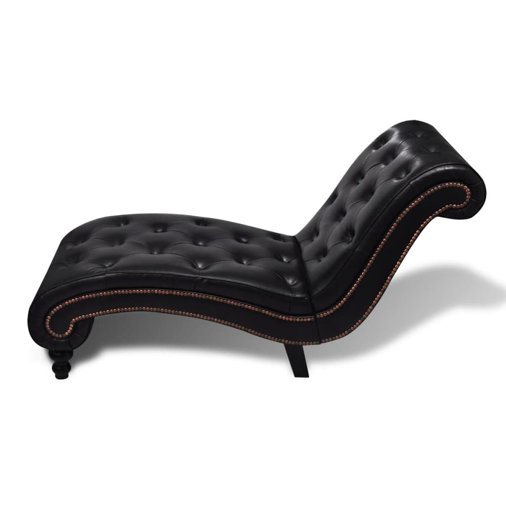 vidaXL Faux Leather Chaise Lounge, 145 x 52 x 77 cm, Brown, 110 kg Capacity - Image 3 of 5