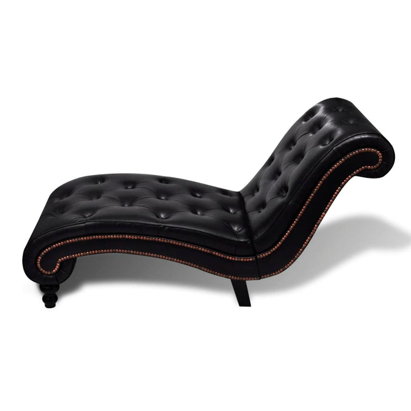 vidaXL Faux Leather Chaise Lounge, 145 x 52 x 77 cm, Brown, 110 kg Capacity - Image 3 of 5