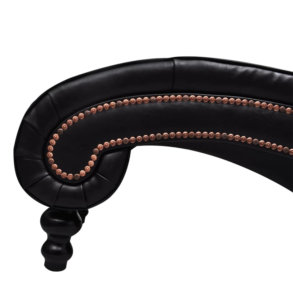 vidaXL Faux Leather Chaise Lounge, 145 x 52 x 77 cm, Brown, 110 kg Capacity - Image 4 of 5