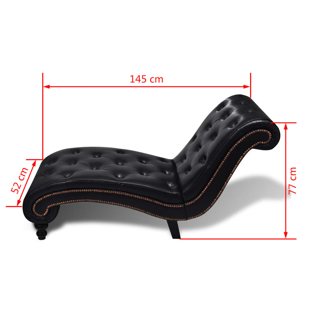 vidaXL Faux Leather Chaise Lounge, 145 x 52 x 77 cm, Brown, 110 kg Capacity - Image 5 of 5