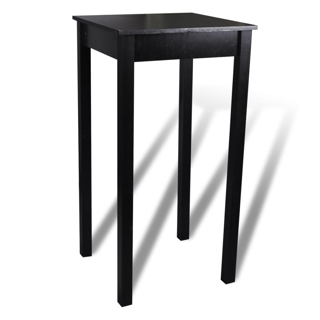 vidaXL Set Tavolino Bar 55x55x107 cm con 2 Sgabelli Imbottiti Nero - Image 1 of 12