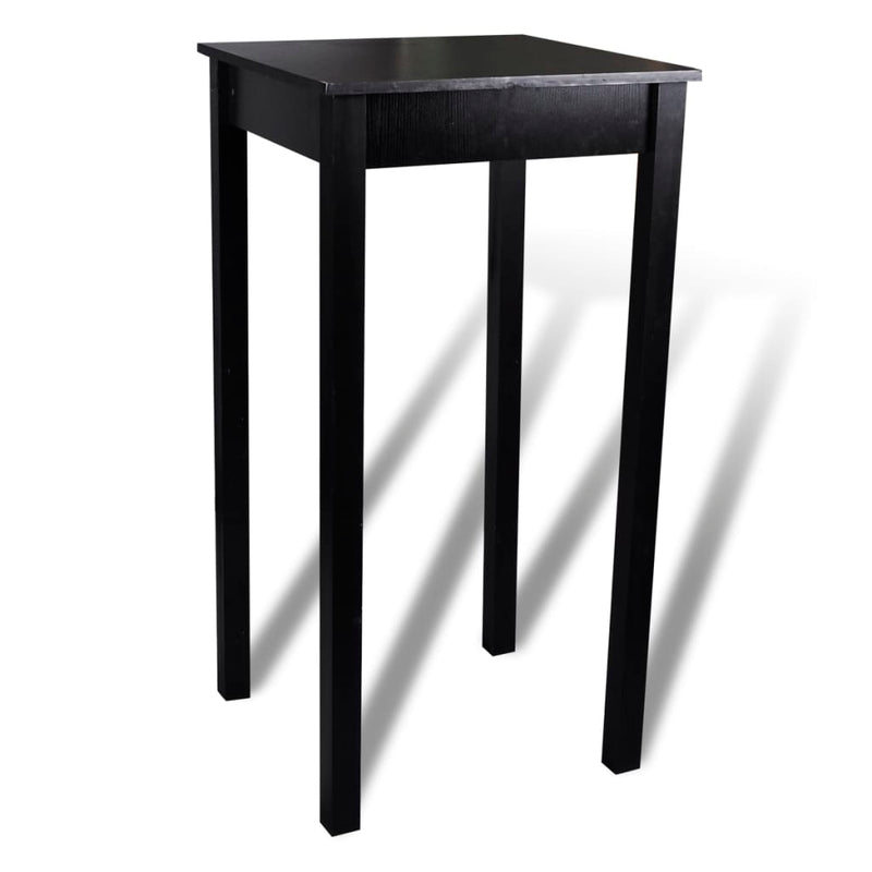 vidaXL Set Tavolino Bar 55x55x107 cm con 2 Sgabelli Imbottiti Nero - Image 1 of 12