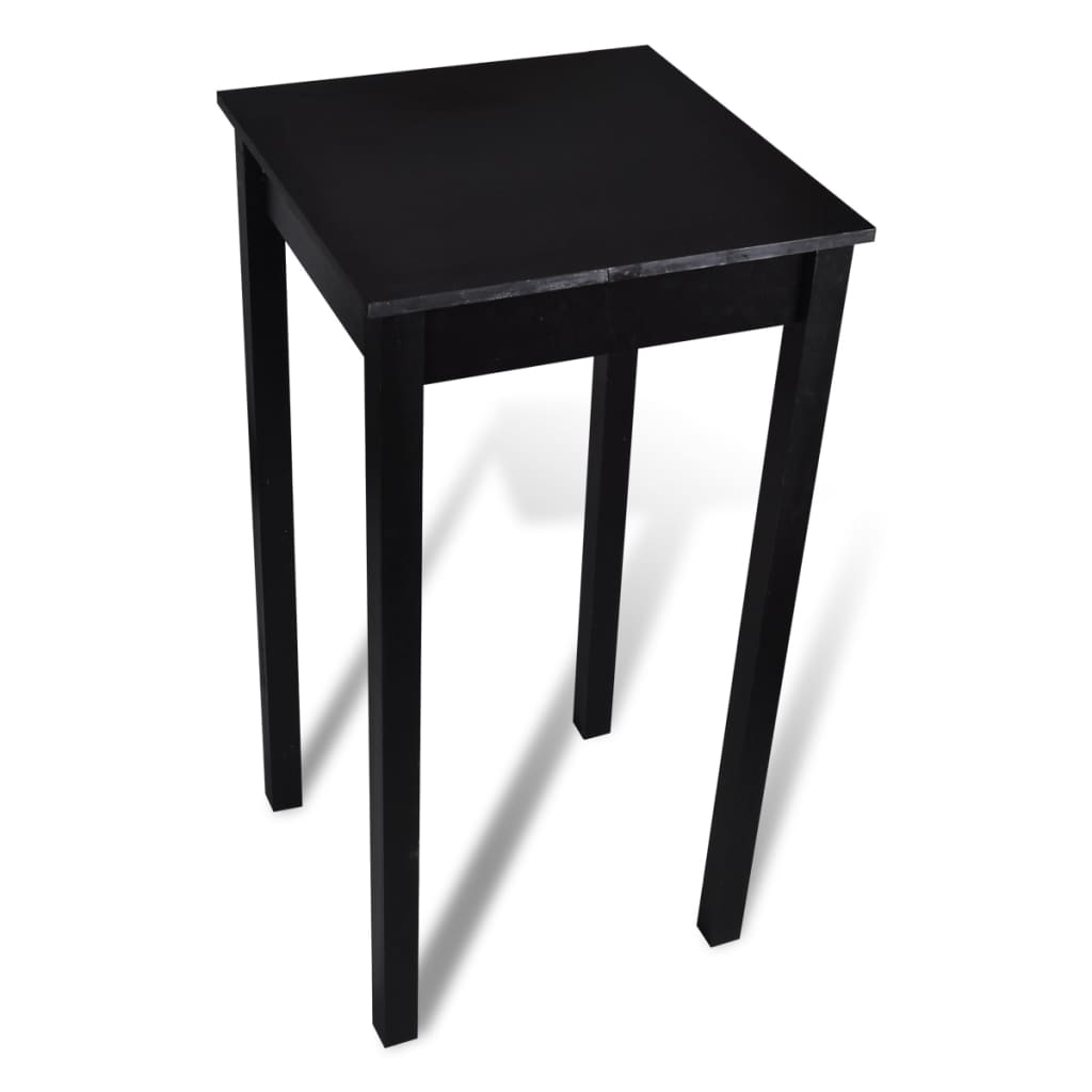 vidaXL Set Tavolino Bar 55x55x107 cm con 2 Sgabelli Imbottiti Nero - Image 4 of 12