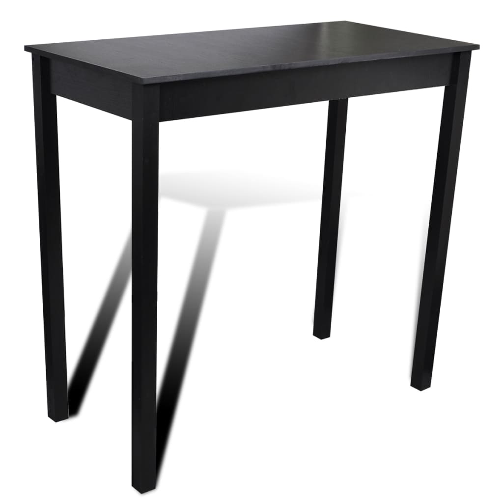 vidaXL Set Tavolino da Bar con 2 Sgabelli, Piano in MDF 115x55x107 cm, Nero - Image 1 of 6