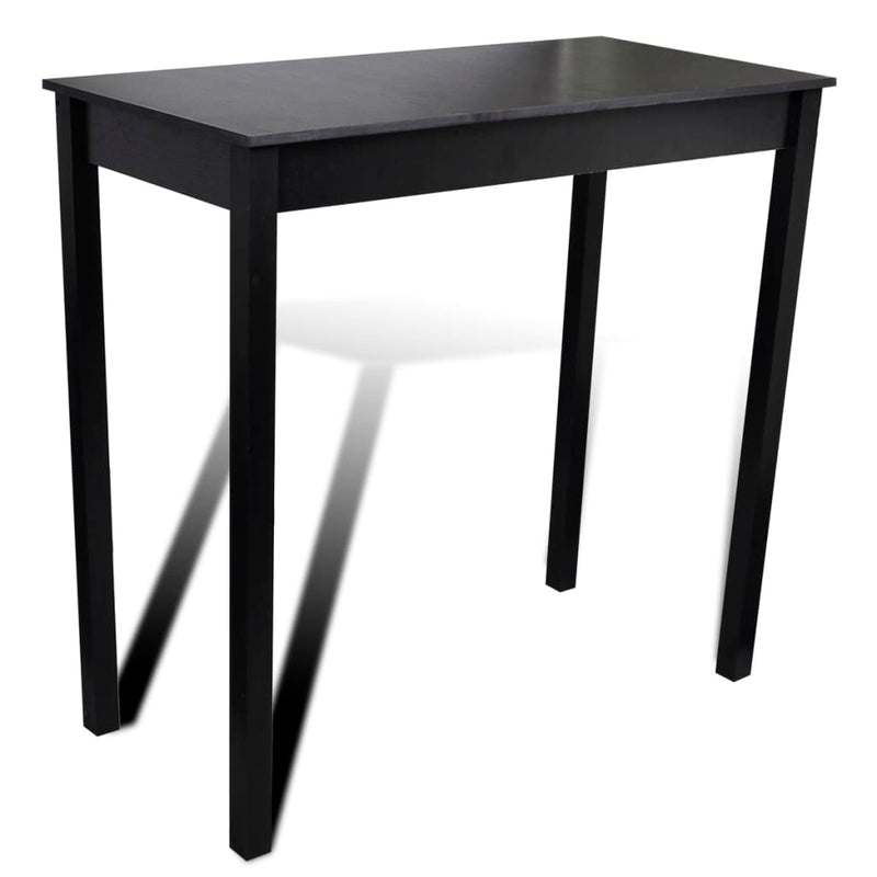 vidaXL Set Tavolino da Bar con 2 Sgabelli, Piano in MDF 115x55x107 cm, Nero - Image 1 of 6