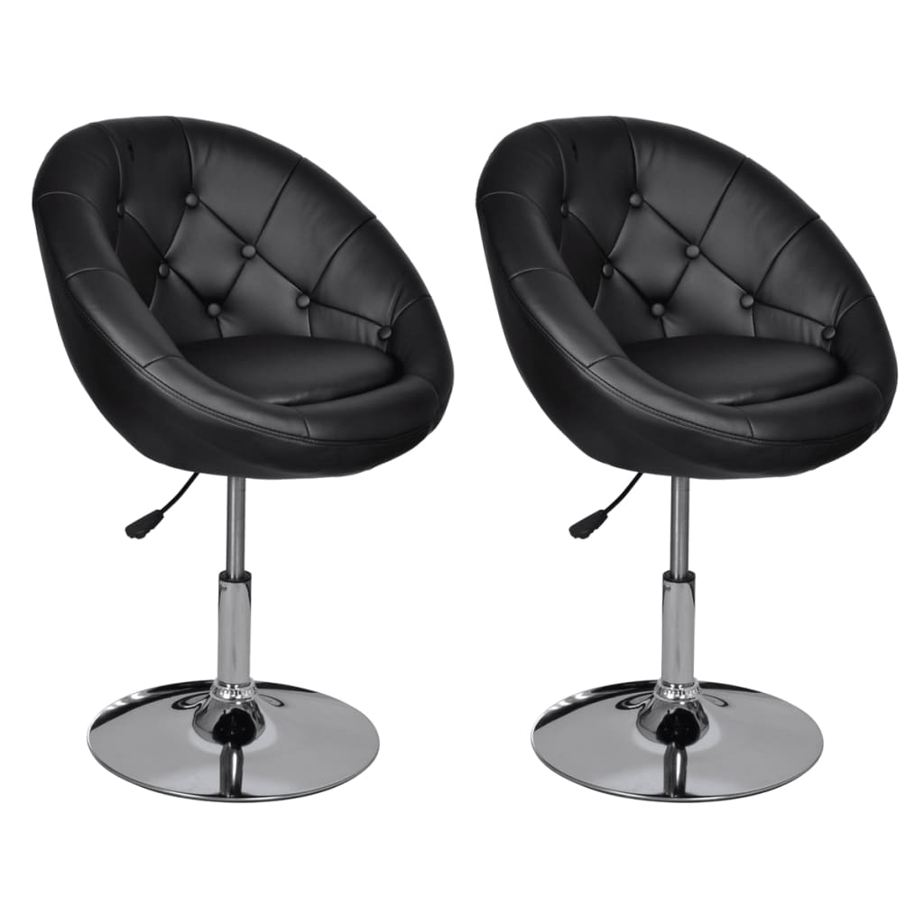 vidaXL Bar Stools 4 pcs Black Faux Leather - Image 6 of 13