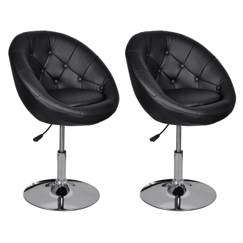vidaXL Bar Stools 4 pcs Black Faux Leather - Image 6 of 13