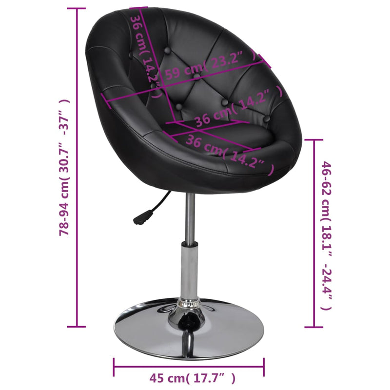 vidaXL Bar Stools 4 pcs Black Faux Leather - Image 13 of 13