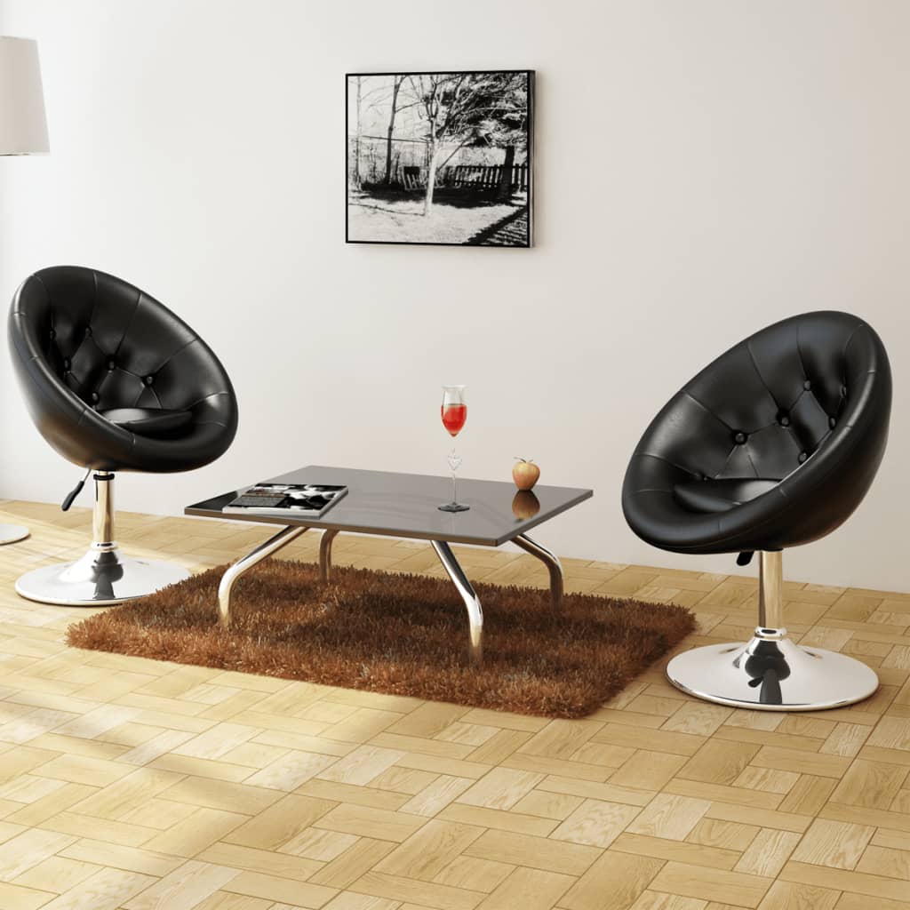 vidaXL Bar Stools 4 pcs Black Faux Leather - Image 2 of 13