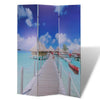 vidaXL Paravento Pieghevole 120x170cm con Stampa Spiaggia - Image 1 of 4