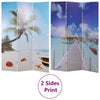 vidaXL Paravento Pieghevole 120x170cm con Stampa Spiaggia - Image 4 of 4