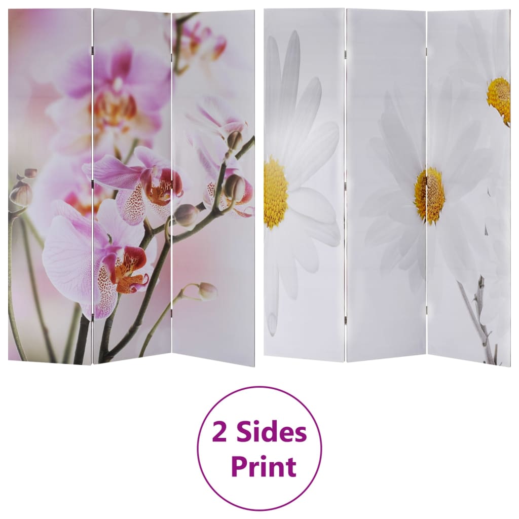 vidaXL Folding Room Divider 120x170 cm with Flower Print - Image 8 of 9