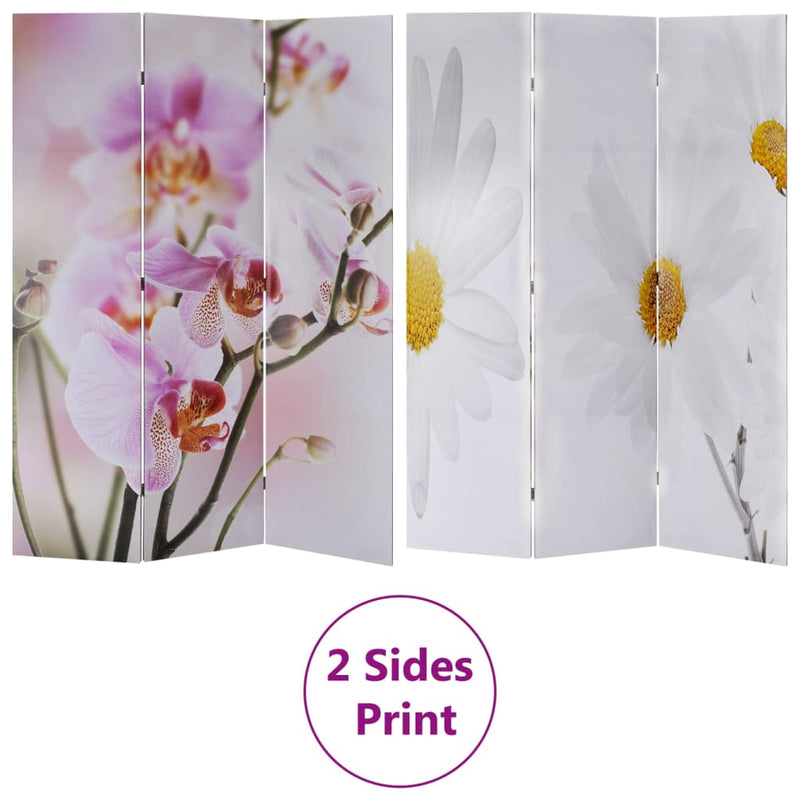vidaXL Folding Room Divider 120x170 cm with Flower Print - Image 8 of 9