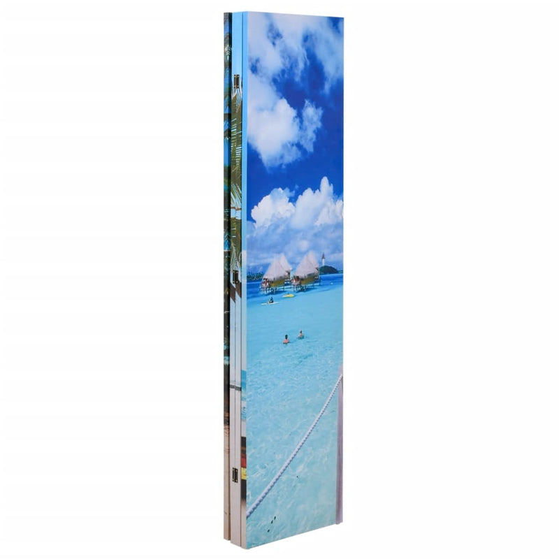 vidaXL Foldable Screen Divider 160x170 cm with Beach Print - Image 3 of 10