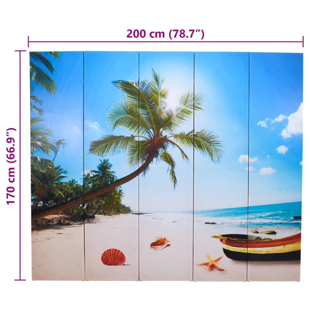 Paravento Pieghevole 217x170 cm con Stampa Spiaggia - immagine 9 | SolPatio - Image 9 of 9