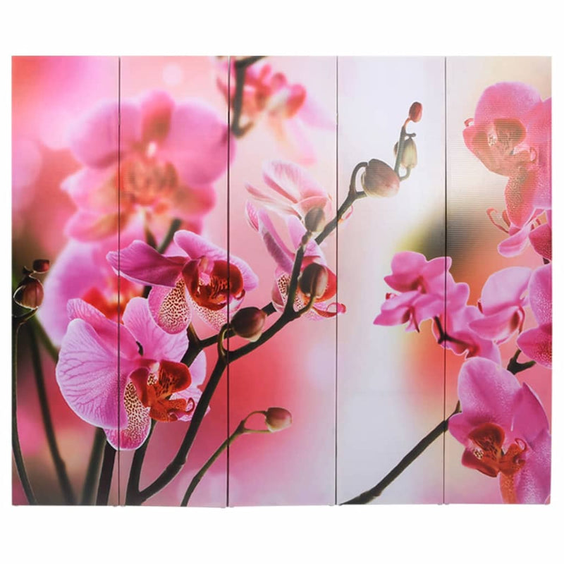 vidaXL Paravento Pieghevole 200x170 cm con Stampa Fiore - Image 1 of 5