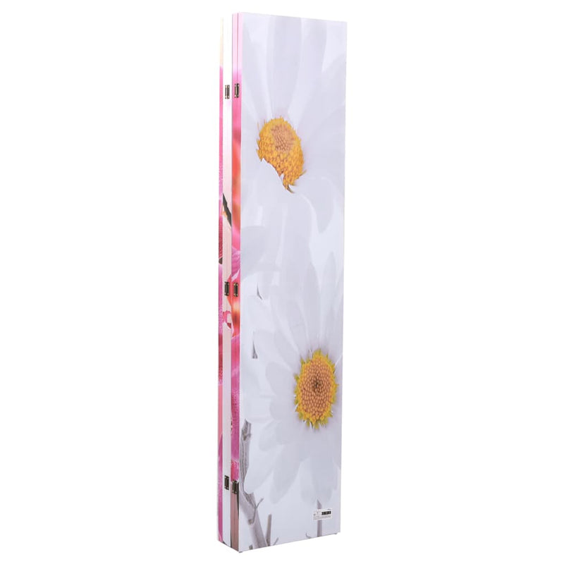 vidaXL Folding Screen 217x170 cm with Flower Print - Image 4 of 9