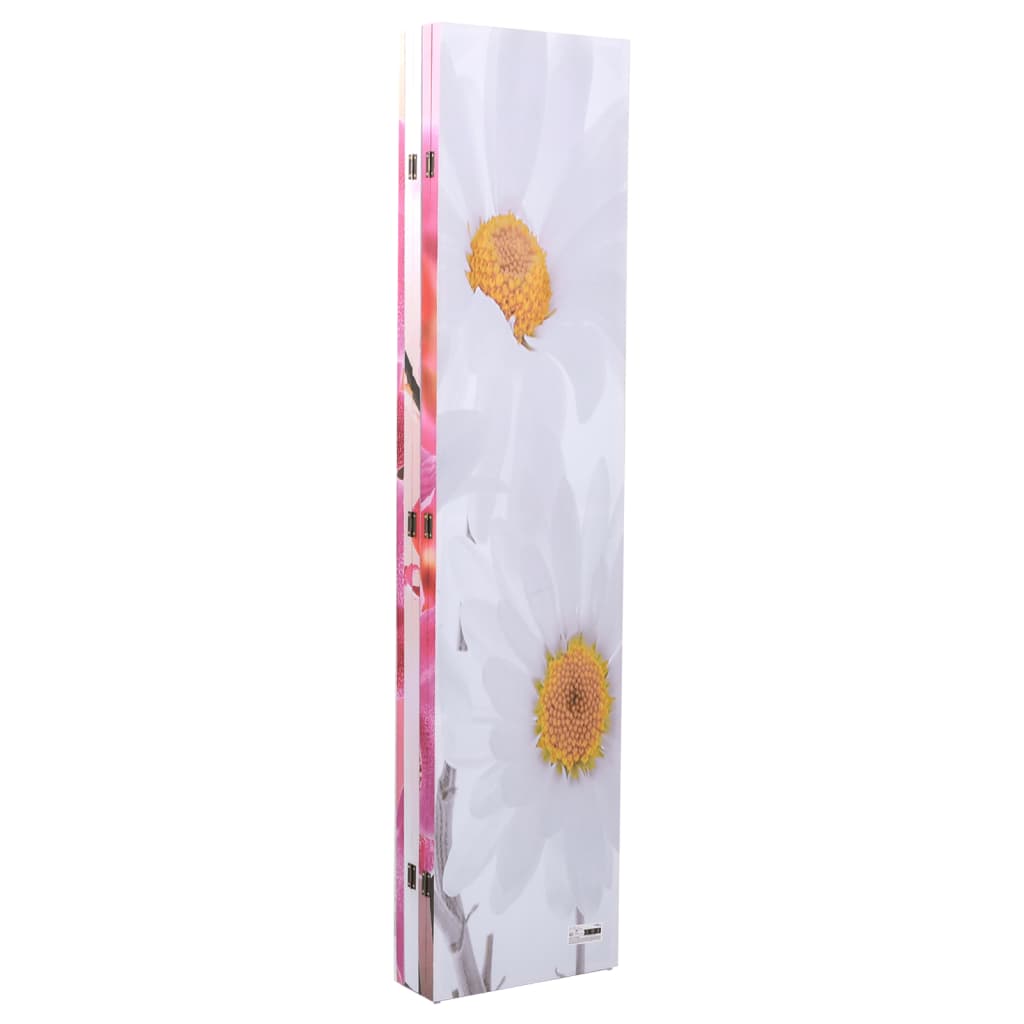 vidaXL Paravento Pieghevole 200x170 cm con Stampa Fiore - Image 2 of 5