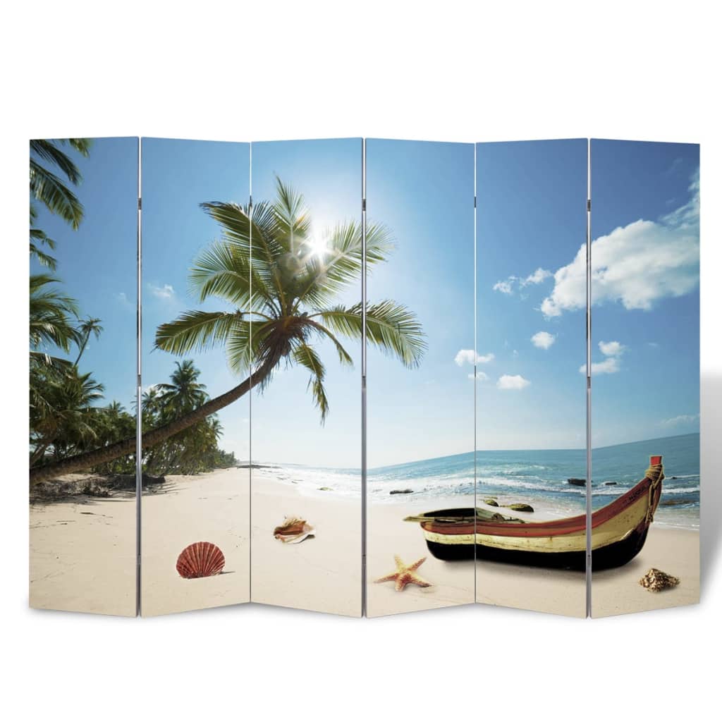 Paravento Pieghevole 217x170 cm con Stampa Spiaggia - immagine 3 | SolPatio - Image 3 of 9