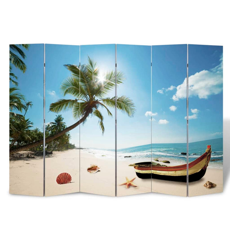 Paravento Pieghevole 217x170 cm con Stampa Spiaggia - immagine 3 | SolPatio - Image 3 of 9