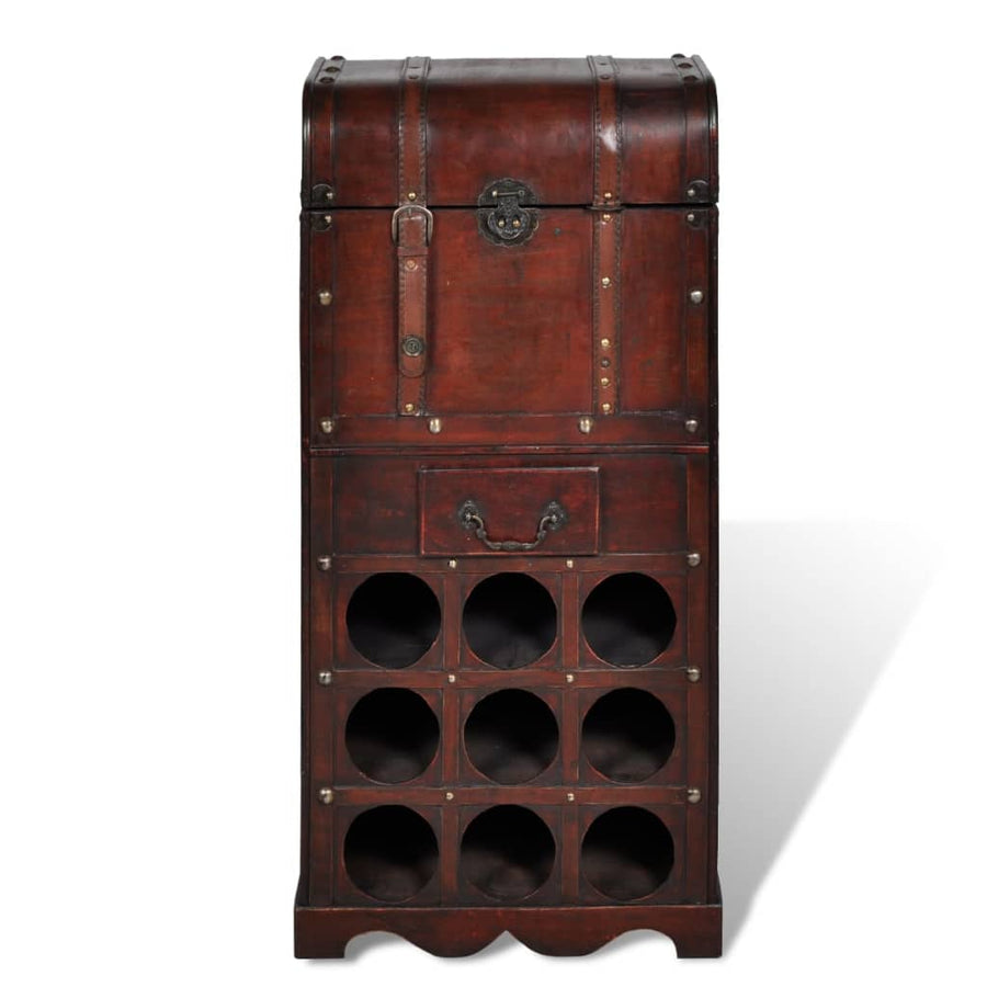 Bottigliera in Legno per 9 Bottiglie con Contenitore - immagine 1 | SolPatio