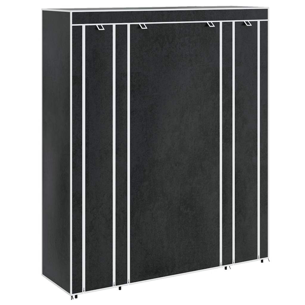 vidaXL Armadio in Tessuto con Scomparti e Aste 45x150x176 cm Nero - Image 2 of 10