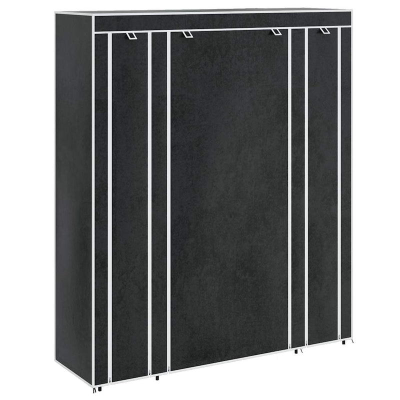 vidaXL Armadio in Tessuto con Scomparti e Aste 45x150x176 cm Nero - Image 2 of 10