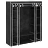 vidaXL Armadio in Tessuto con Scomparti e Aste 45x150x176 cm Nero - Image 3 of 10