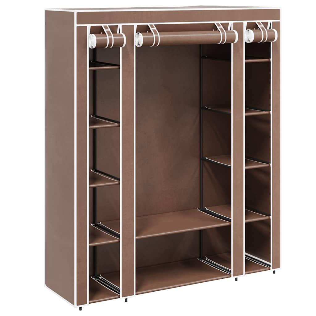 vidaXL Armario de Tela con Compartimentos y Barras 45x150x176 cm Marrón - Image 3 of 10