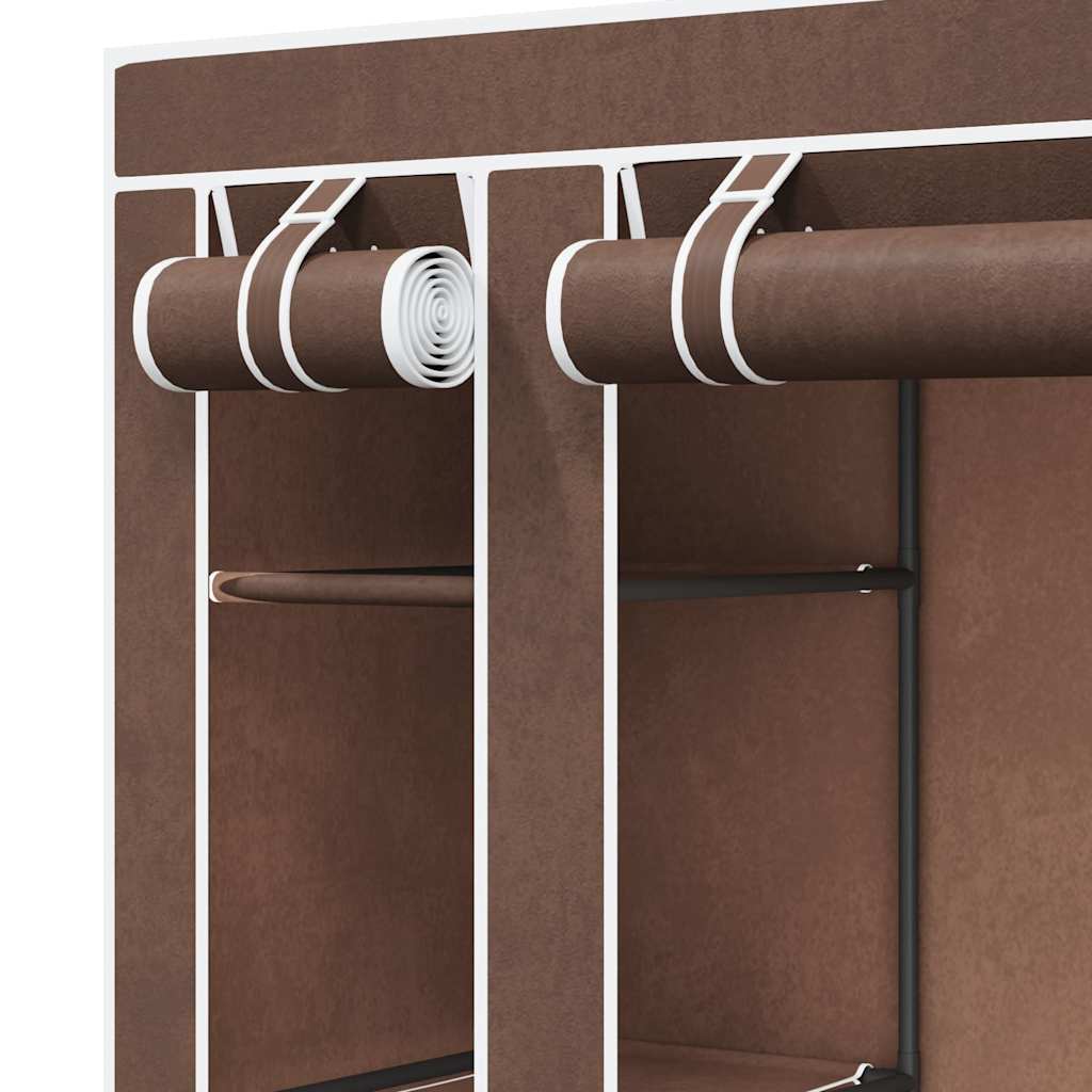 vidaXL Armario de Tela con Compartimentos y Barras 45x150x176 cm Marrón - Image 6 of 10