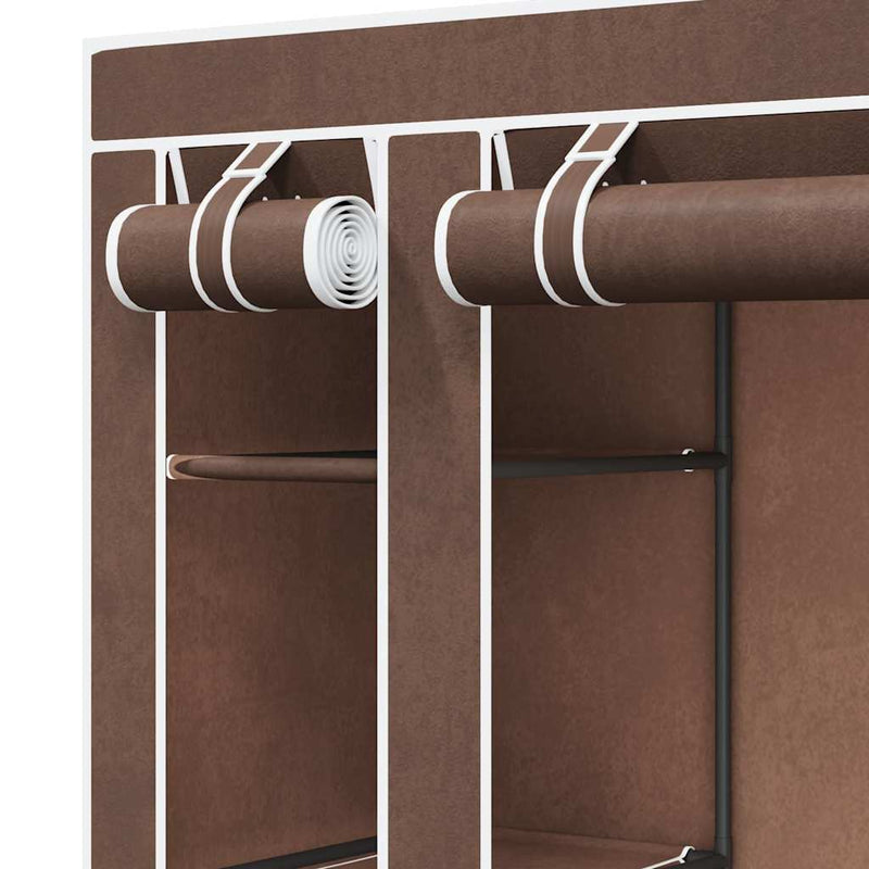 vidaXL Armario de Tela con Compartimentos y Barras 45x150x176 cm Marrón - Image 6 of 10
