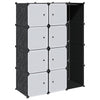 vidaXL Armario Modular con 9 Compartimentos 109x36,5x143 cm Negro y Blanco - Image 2 of 11
